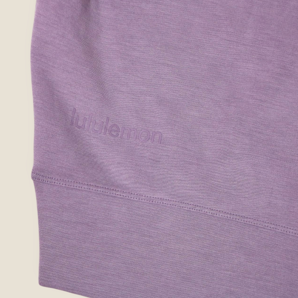 Lululemon Softstreme Perfectly Oversized Cropped Crew Womens Sz 4 Lavender Dust - Picture 10 of 10